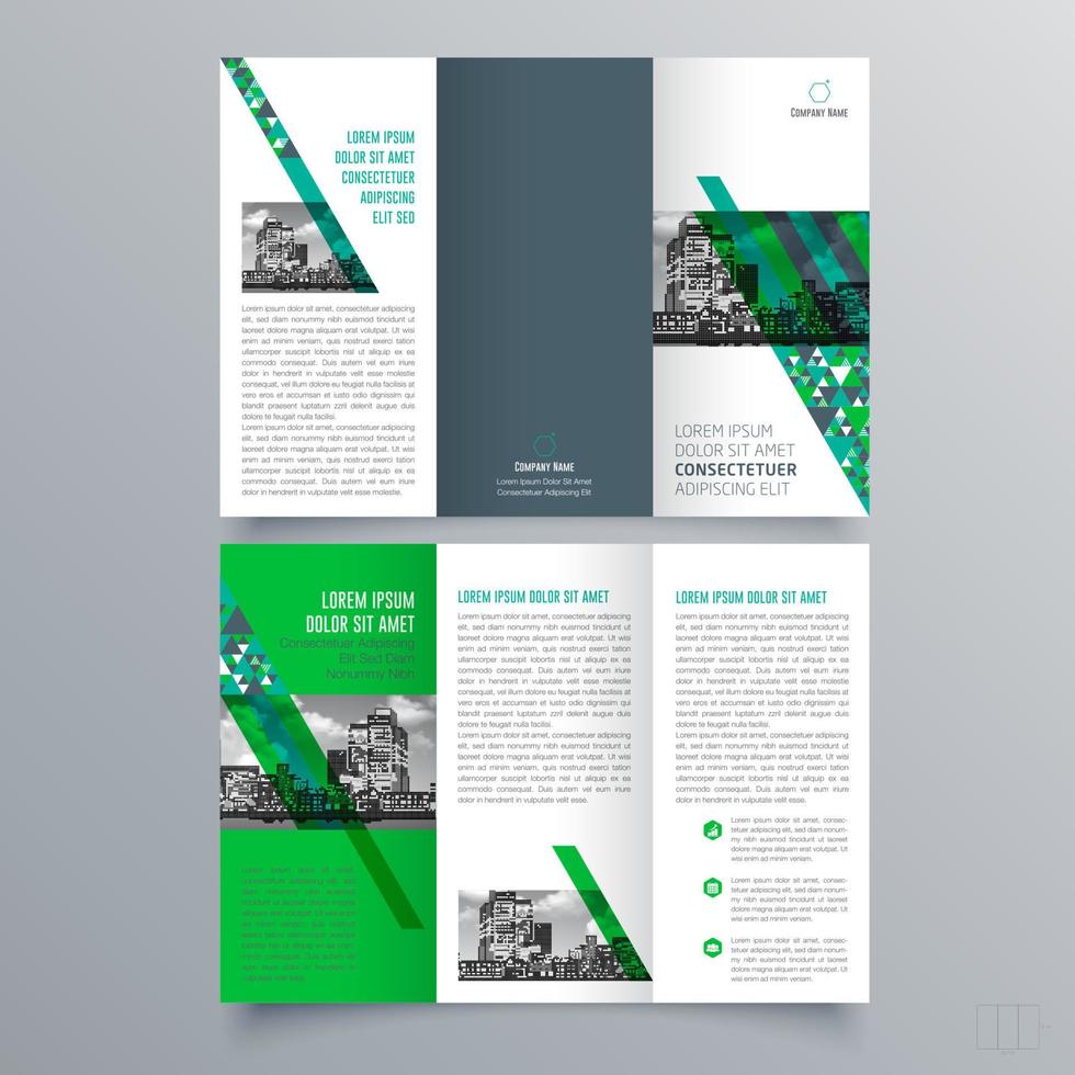 gevouwen brochure sjabloon minimalistisch geometrisch ontwerp voor corporate en business. creatief concept brochure vector sjabloon.