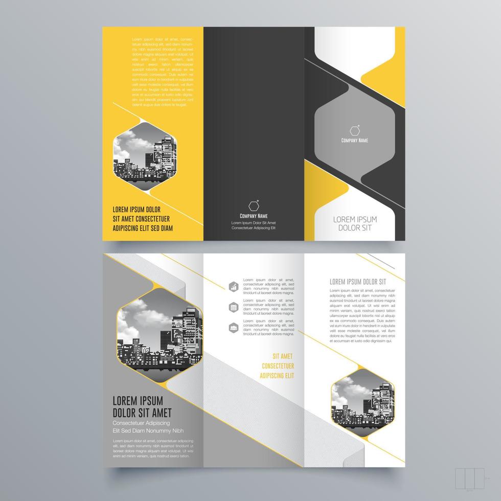 gevouwen brochure sjabloon minimalistisch geometrisch ontwerp voor corporate en business. creatief concept brochure vector sjabloon.