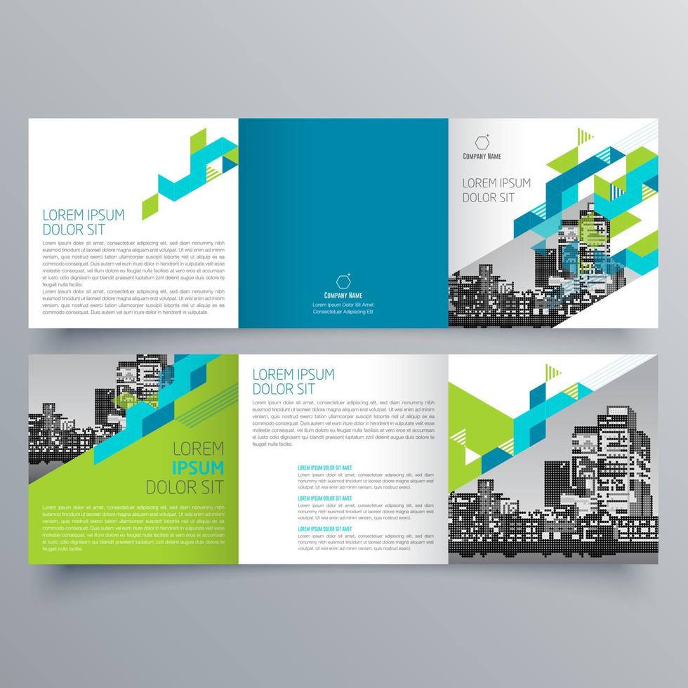 gevouwen brochure sjabloon minimalistisch geometrisch ontwerp voor corporate en business. creatief concept brochure vector sjabloon.