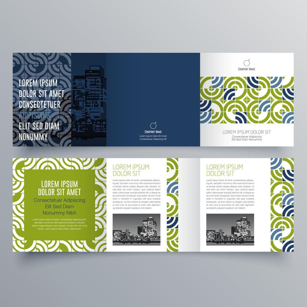 gevouwen brochure sjabloon minimalistisch geometrisch ontwerp voor corporate en business. creatief concept brochure vector sjabloon.