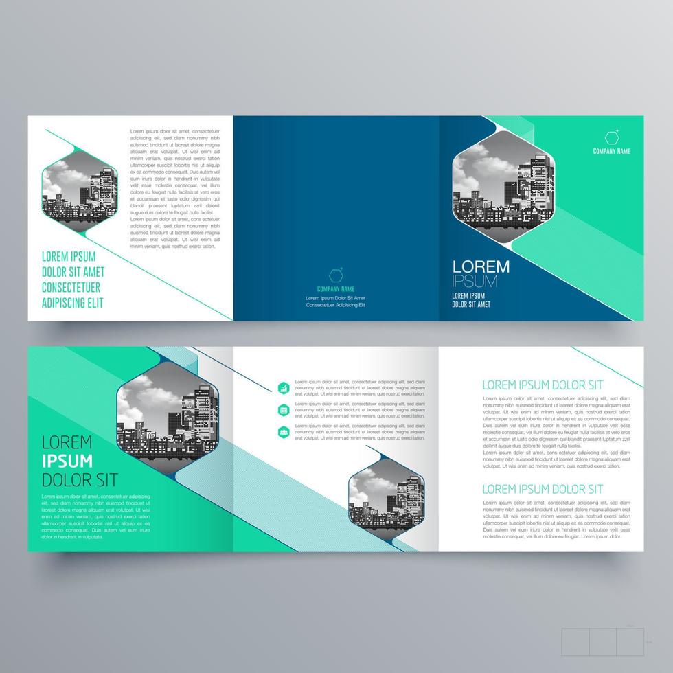 gevouwen brochure sjabloon minimalistisch geometrisch ontwerp voor corporate en business. creatief concept brochure vector sjabloon.