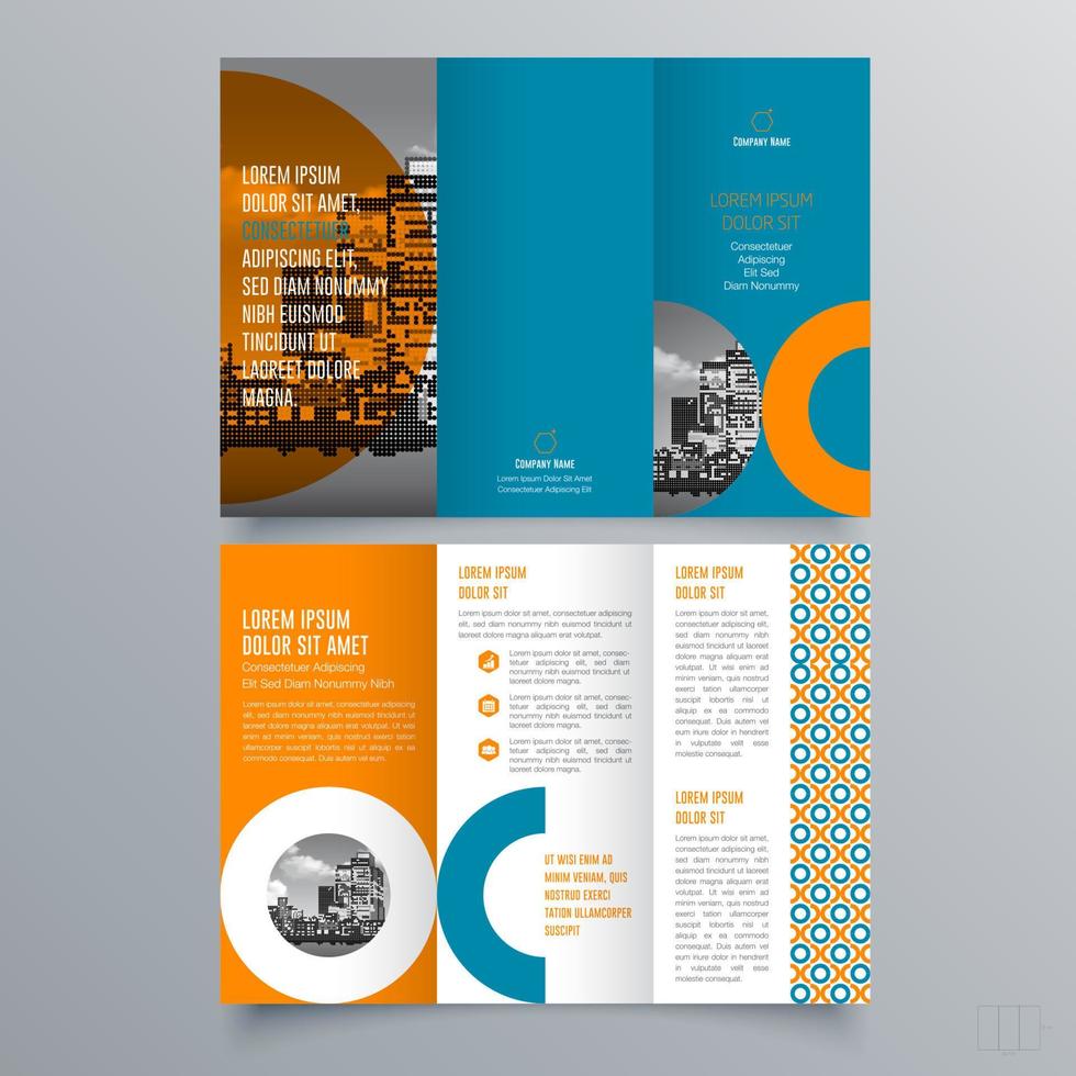 gevouwen brochure sjabloon minimalistisch geometrisch ontwerp voor corporate en business. creatief concept brochure vector sjabloon.