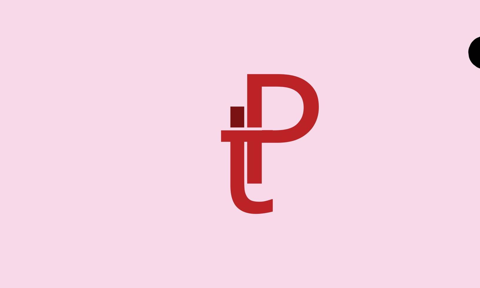 alfabet letters initialen monogram logo tp, pt, t en p vector