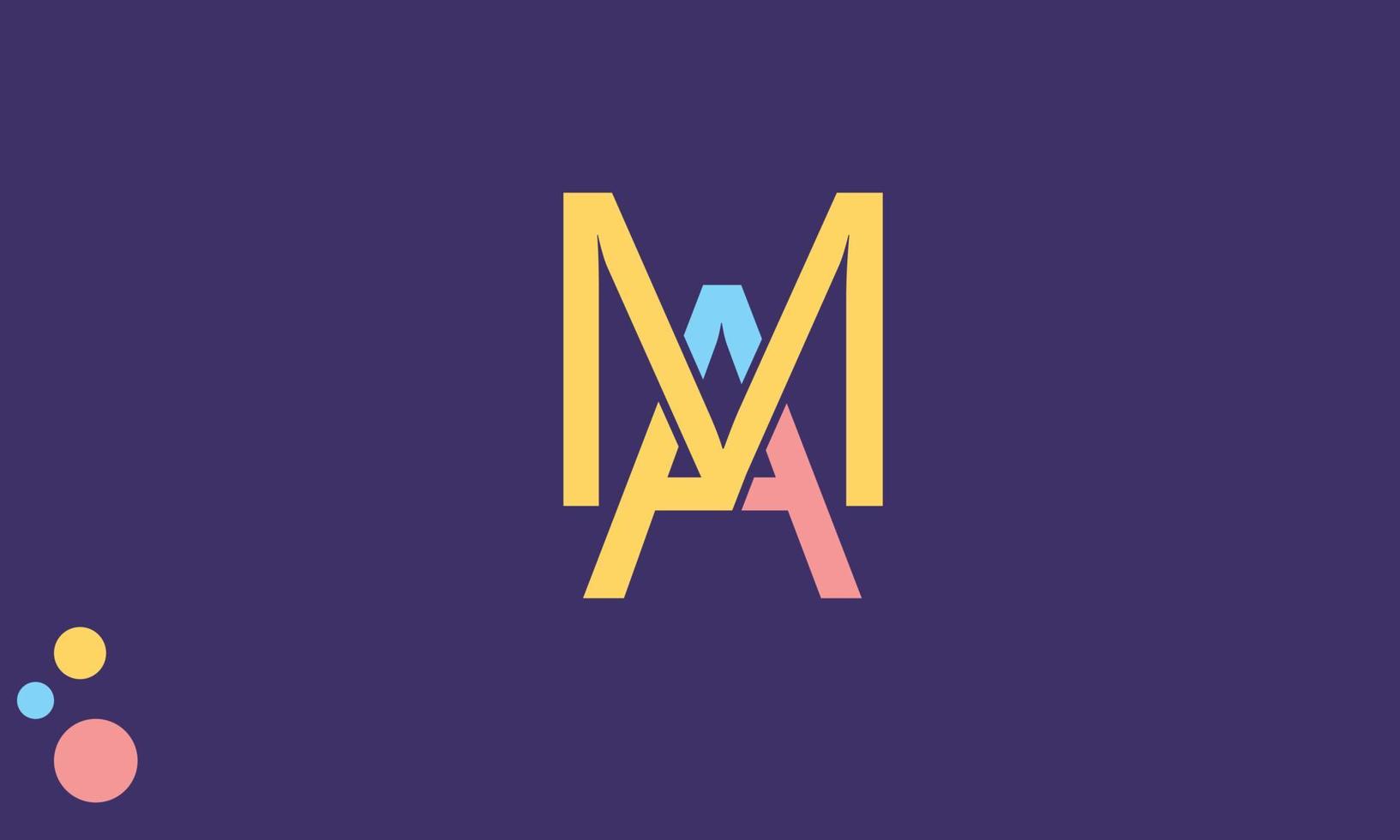 alfabet letters initialen monogram logo ma, ben, m en a vector