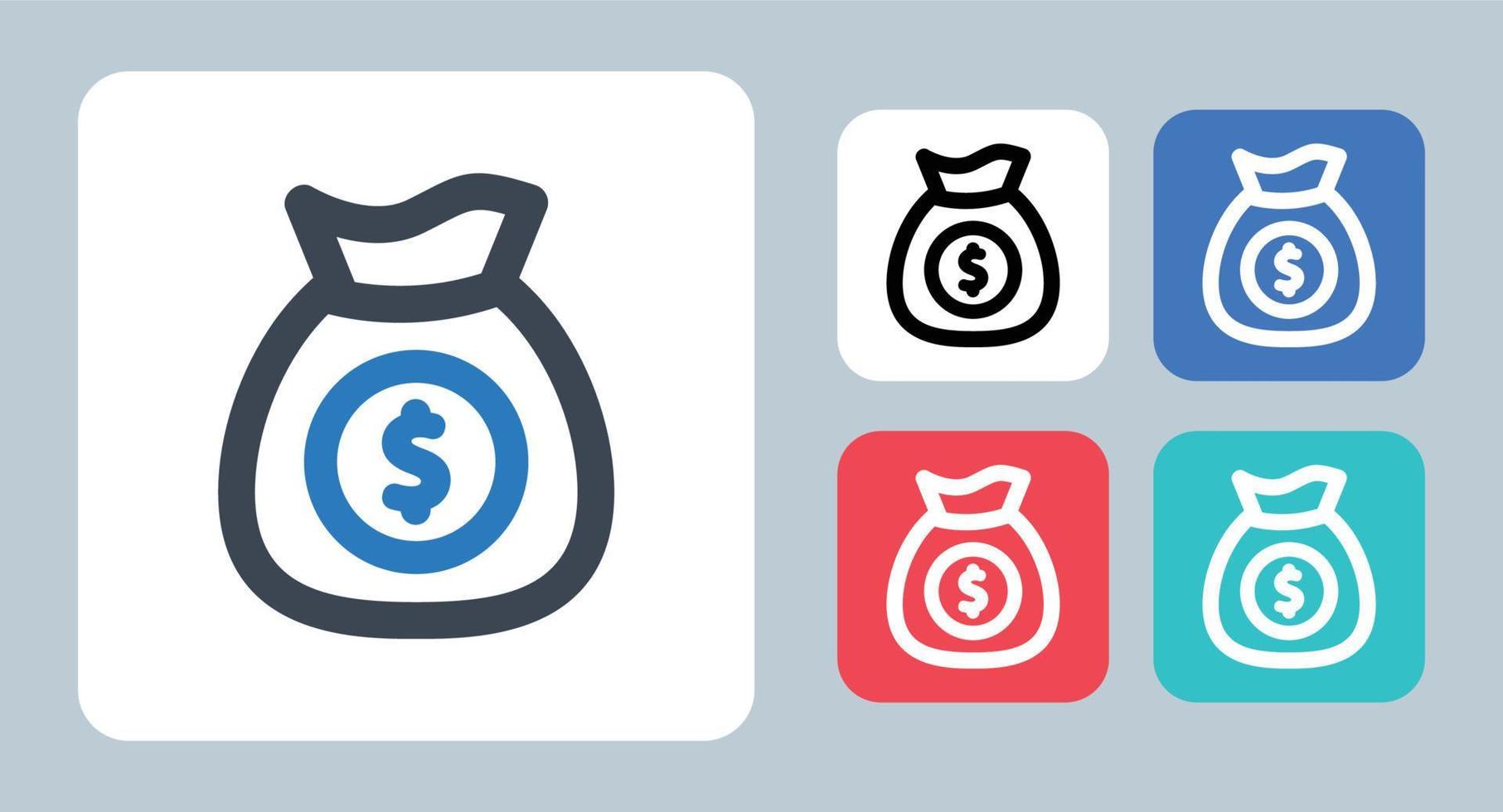 financiën icon - vectorillustratie. financiën, geld, contant geld, zaken, dollar, investering, geldzak, betaling, lijn, overzicht, plat, pictogrammen. vector