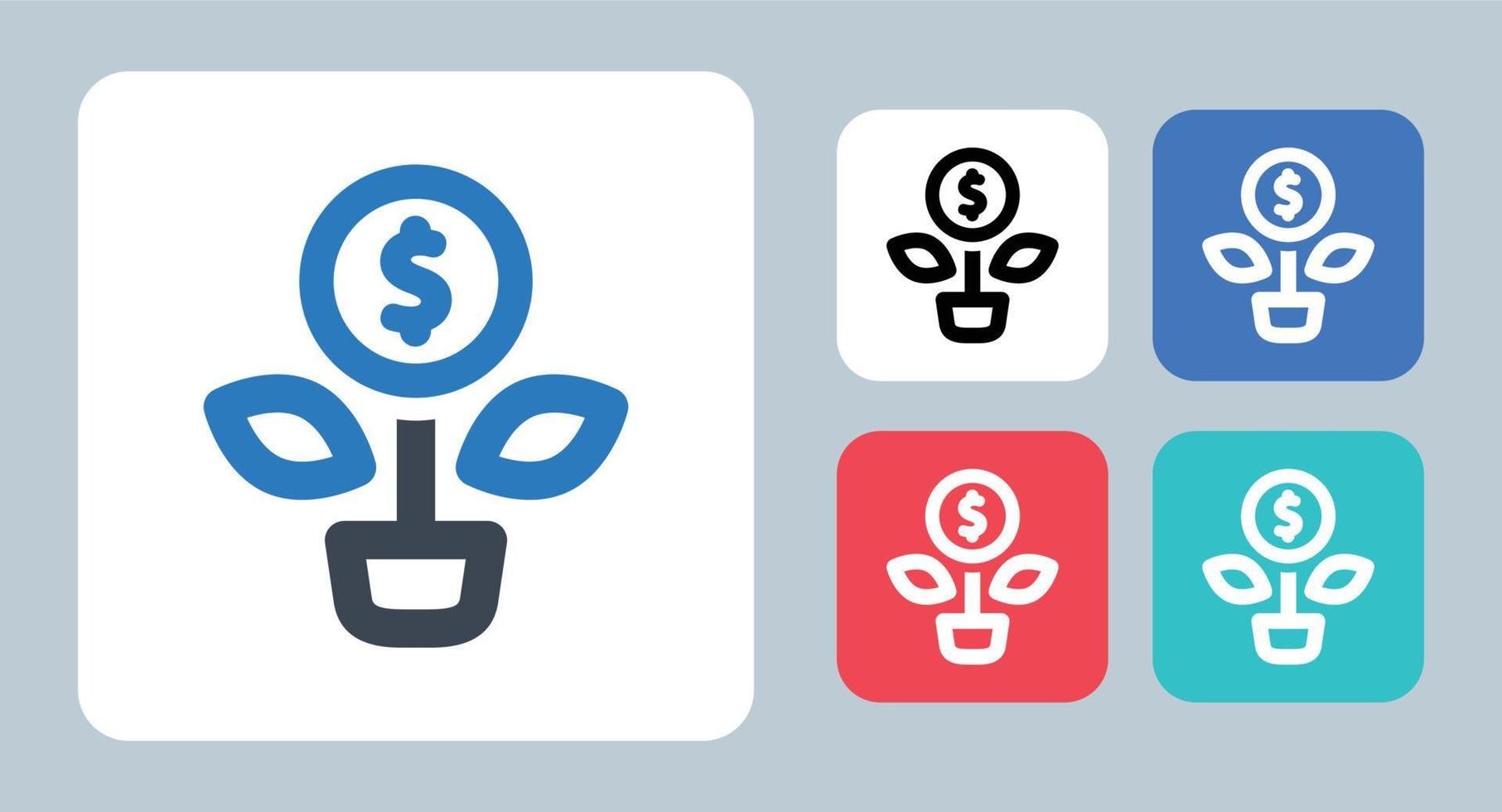 investering icon - vectorillustratie. opstarten, zaken, financiën, groeien, groei, investeringen, geld, project, lijn, omtrek, plat, pictogrammen. vector