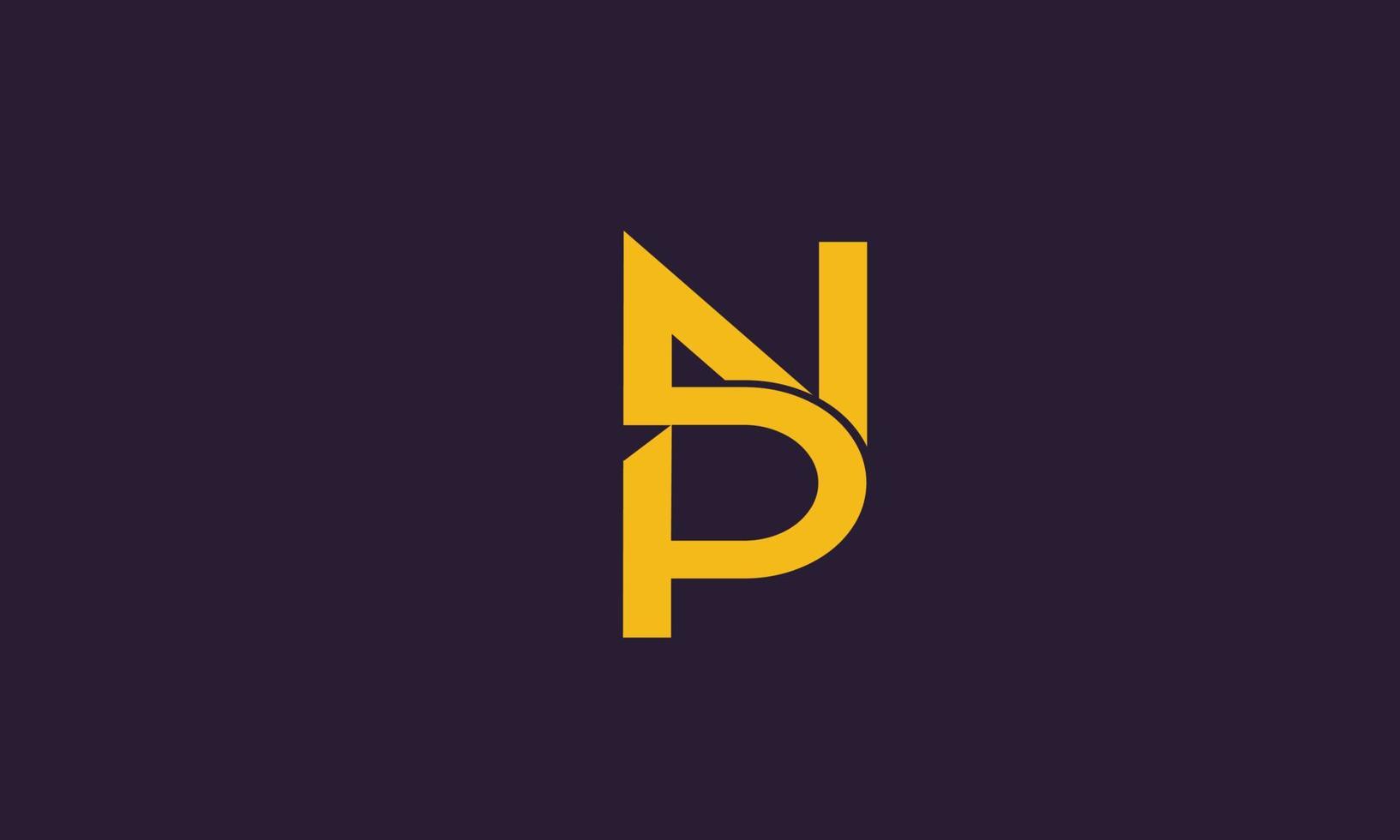 alfabet letters initialen monogram logo pn, np, p en n vector