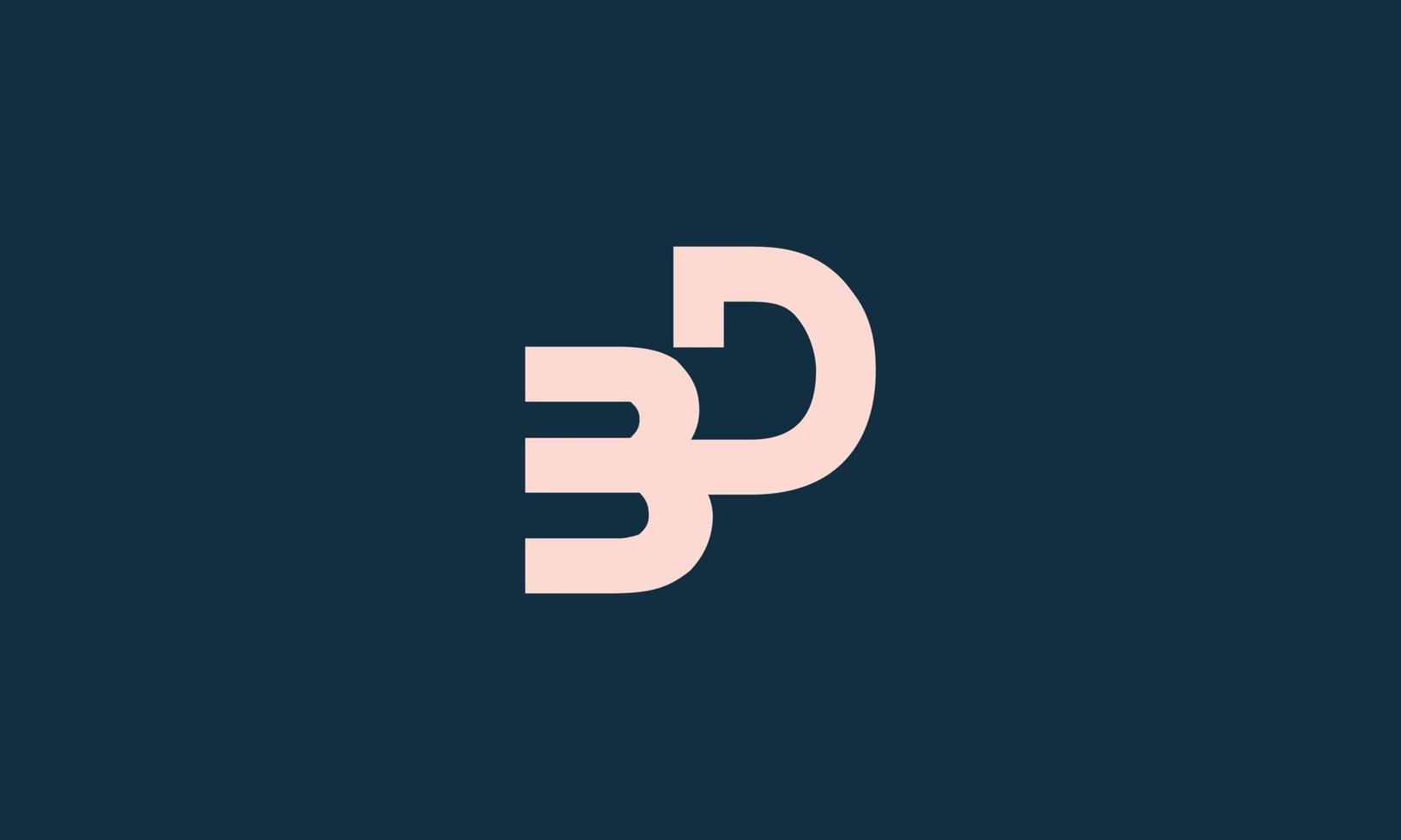 alfabet letters initialen monogram logo bd, db, b en d vector