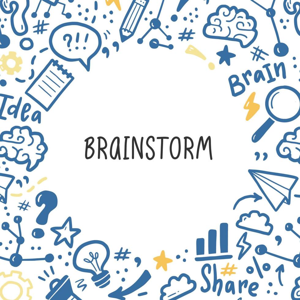 handgetekende banners sjabloon van brainstorm vector