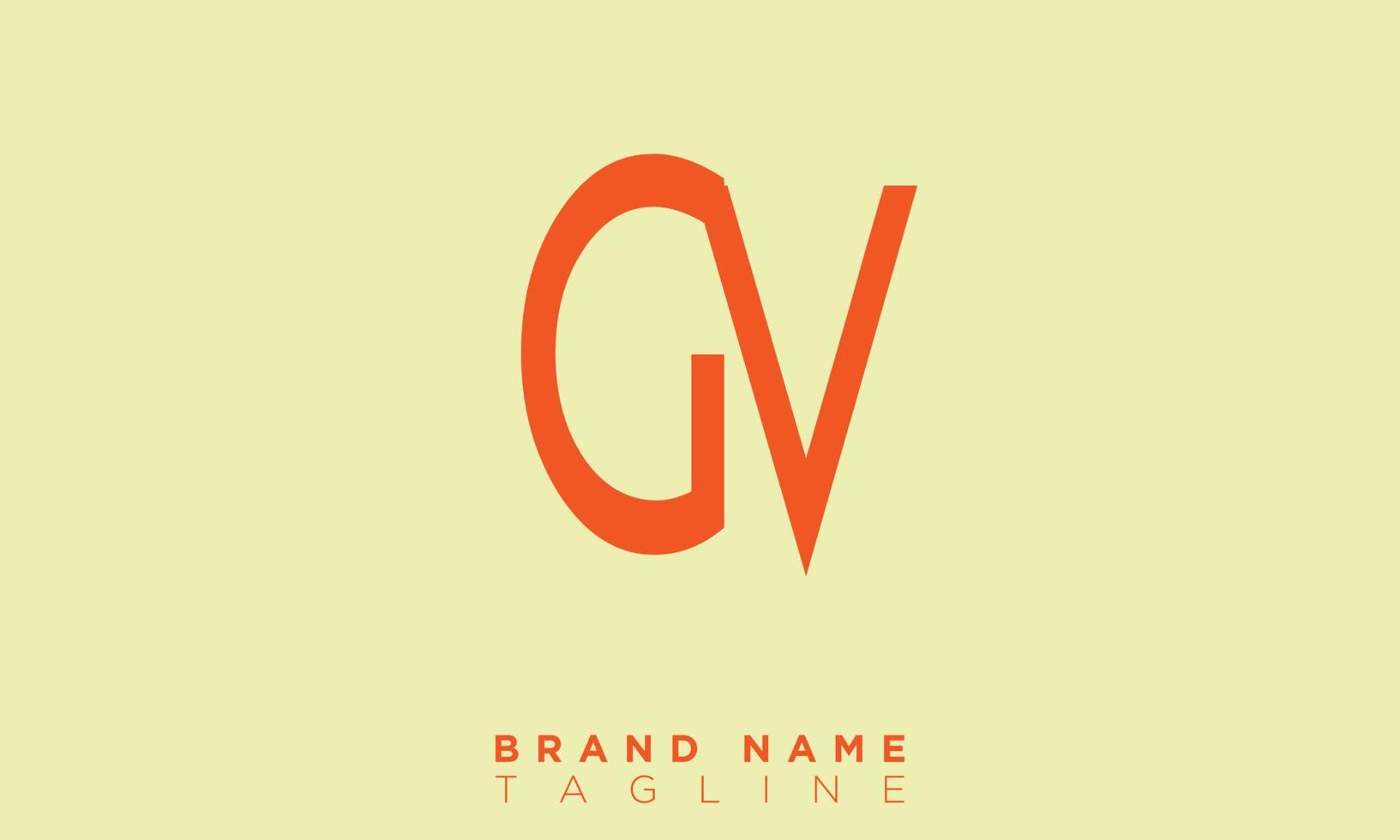 alfabet letters initialen monogram logo gv, vg, g en v vector