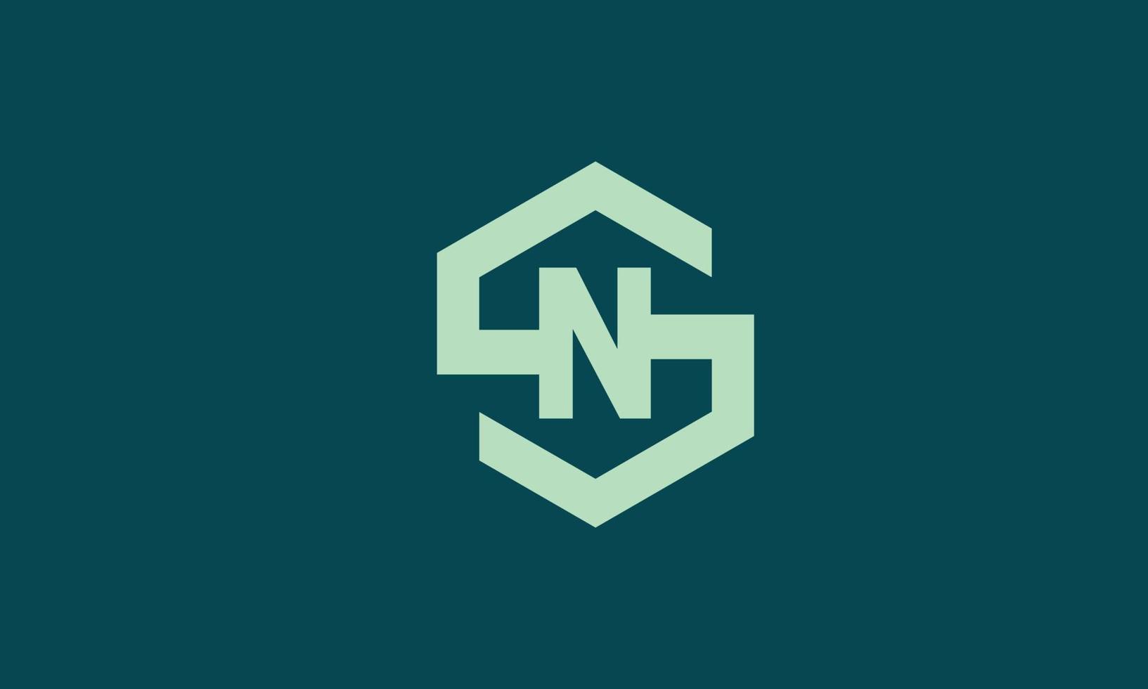 alfabet letters initialen monogram logo sn, ns, s en n vector