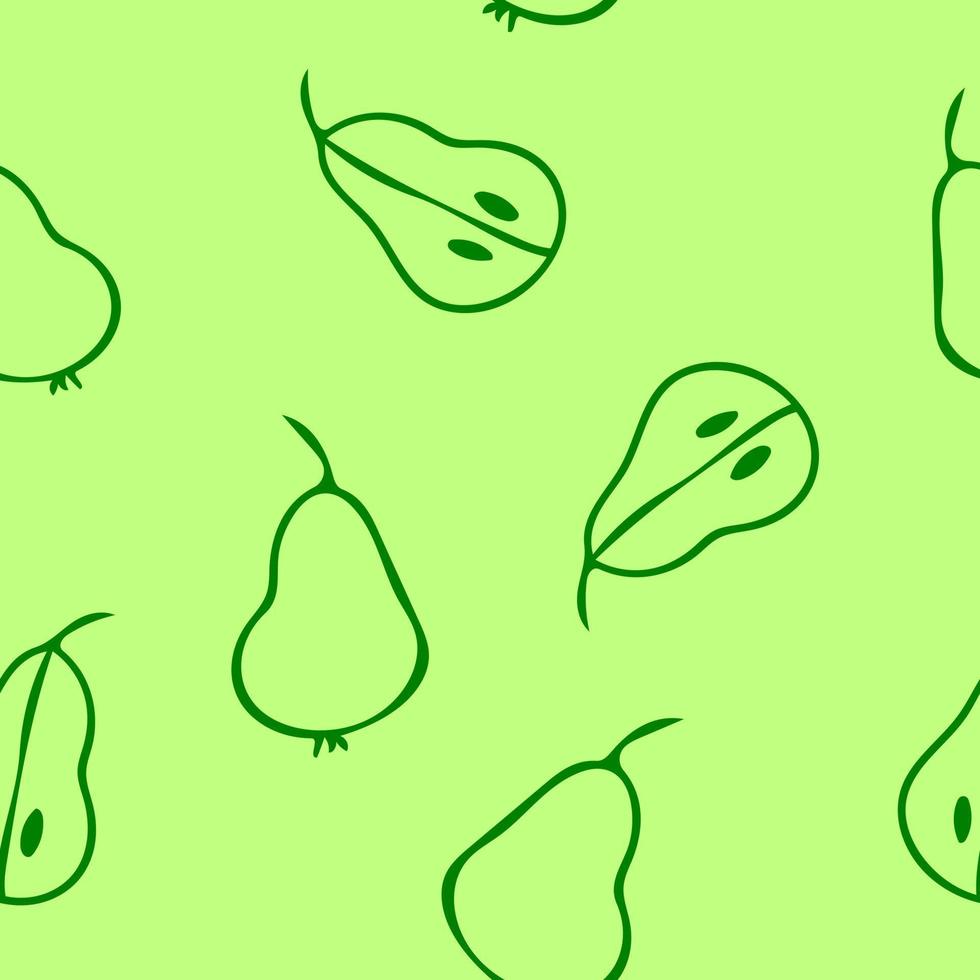 peer naadloos patroon. fruit hand getekend in doodle stijl. eenvoudig lijnkunstvoedsel vector