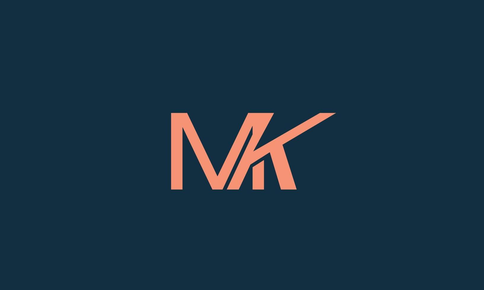 alfabet letters initialen monogram logo mk, km, m en k vector