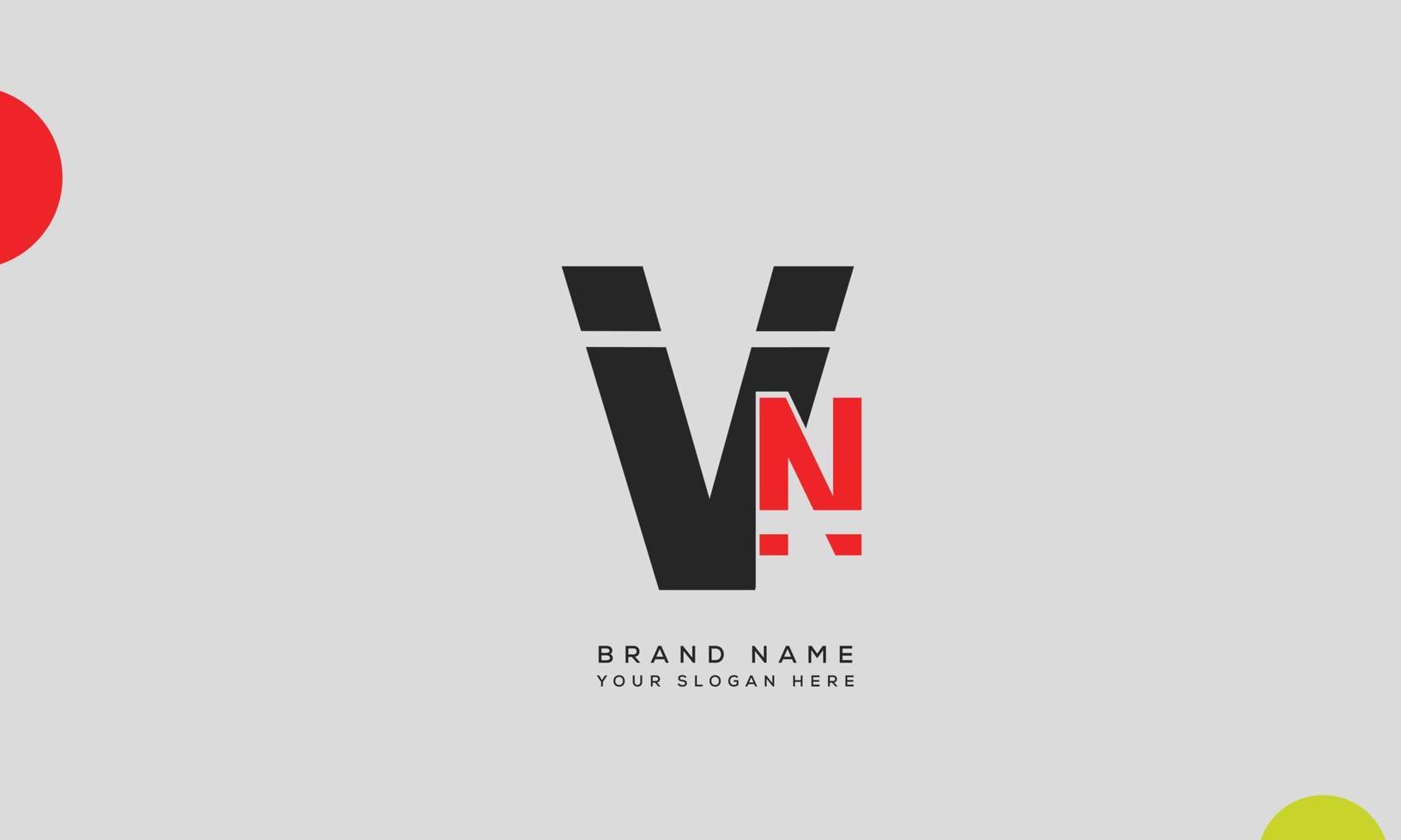 alfabet letters initialen monogram logo vn, nv, v en n vector