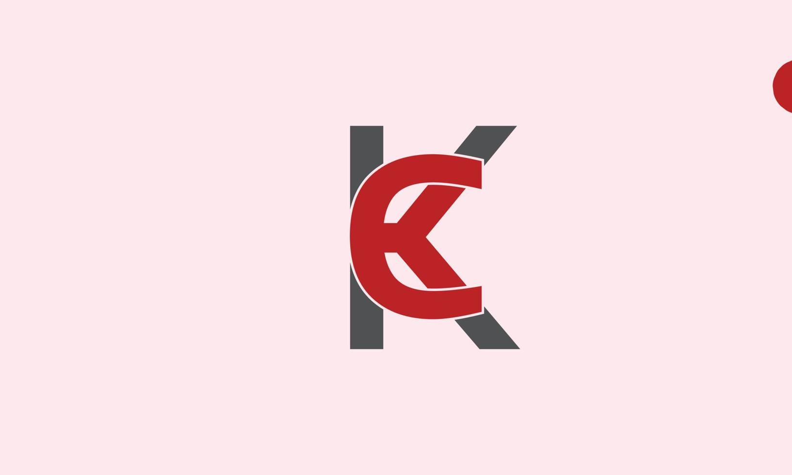 alfabet letters initialen monogram logo ck, kc, c en k vector