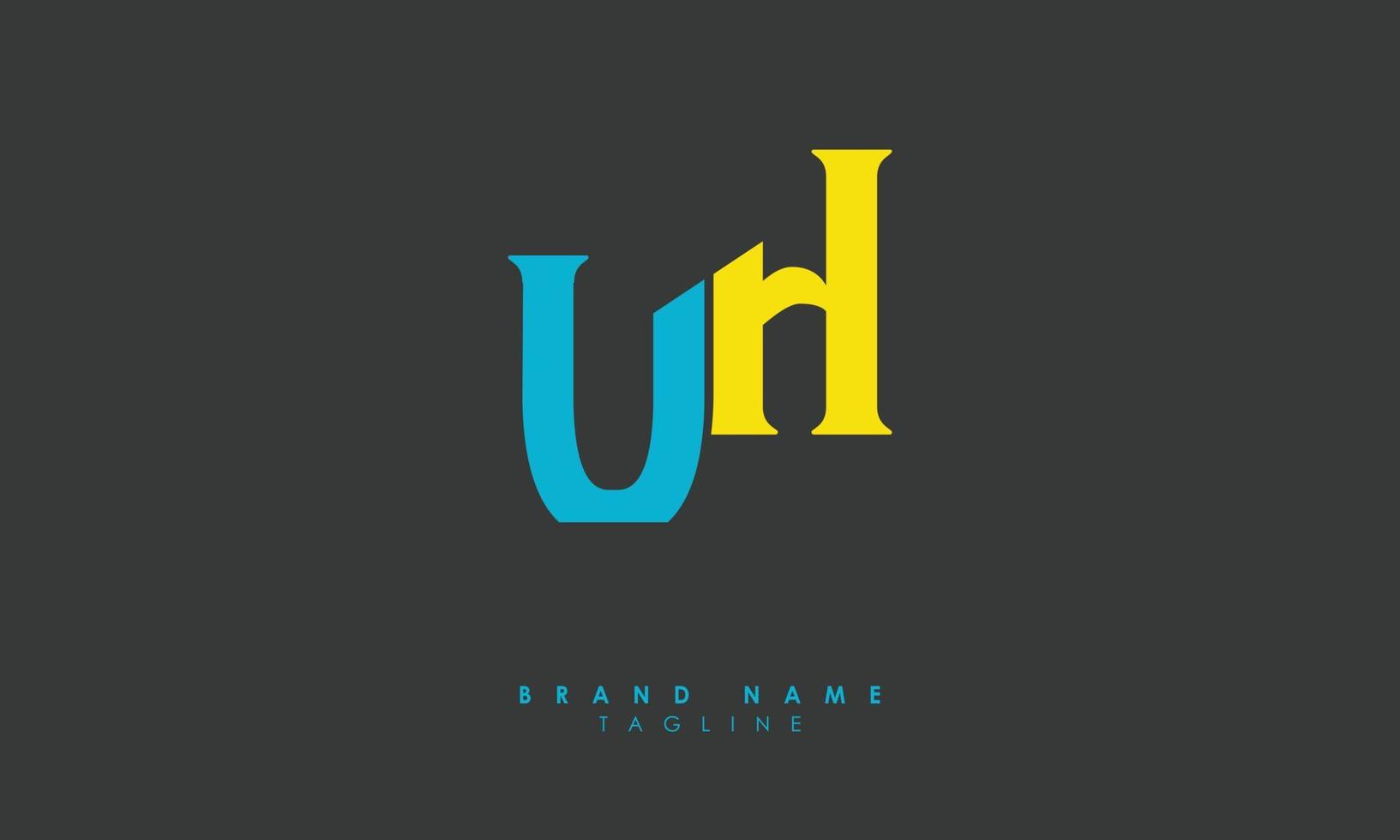 alfabet letters initialen monogram logo uh, hu, u en h vector