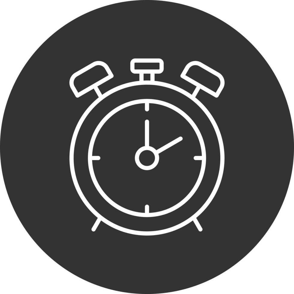alarm horloge lijn omgekeerd pictogram vector