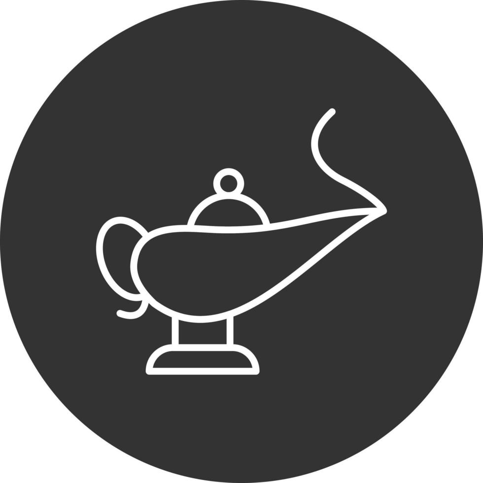 genie lamp lijn omgekeerd pictogram vector