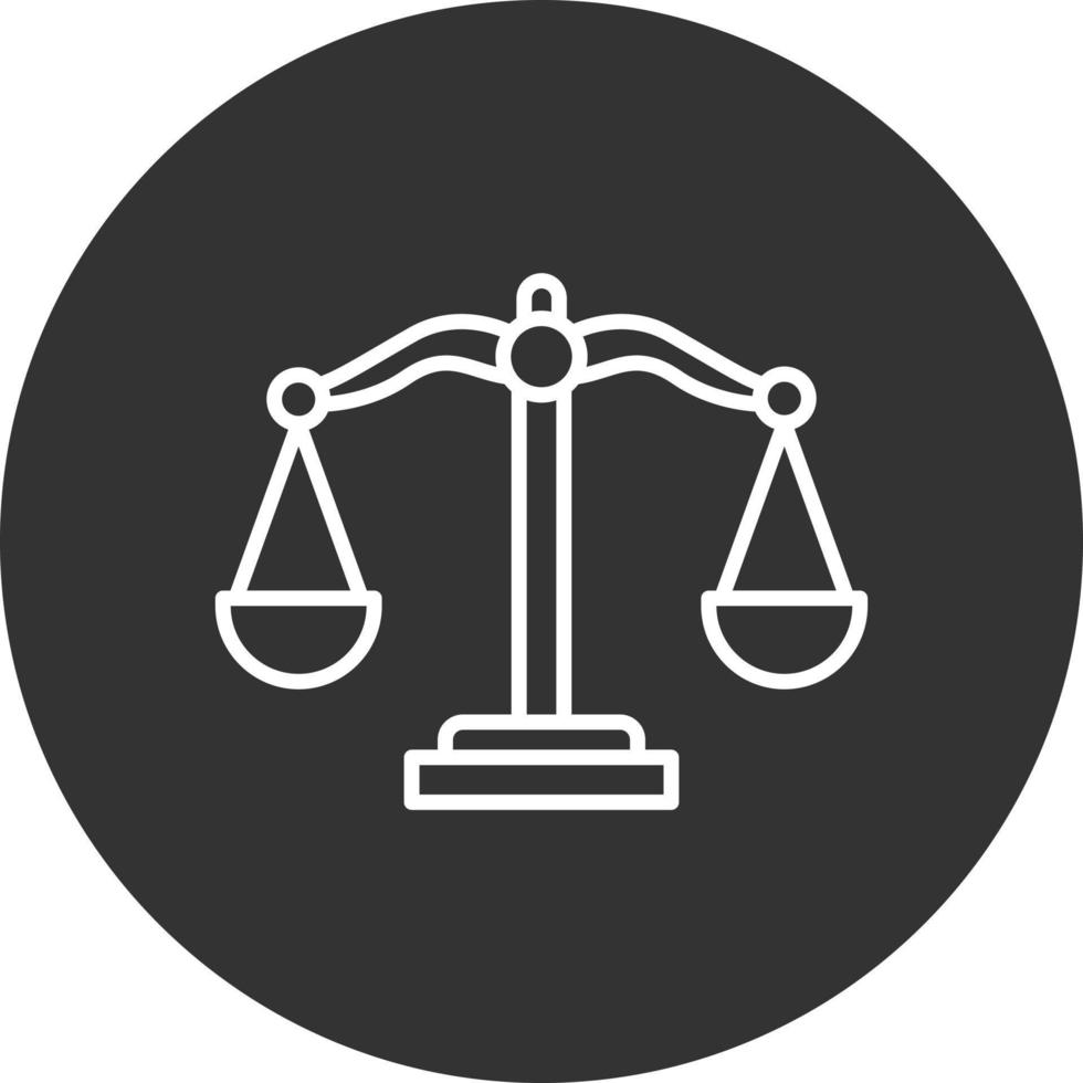 Justitie schaal lijn omgekeerd pictogram vector