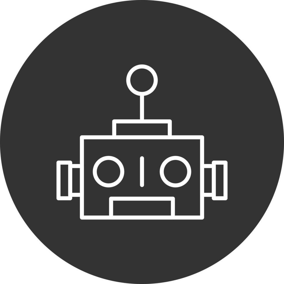 robot lijn omgekeerd pictogram vector