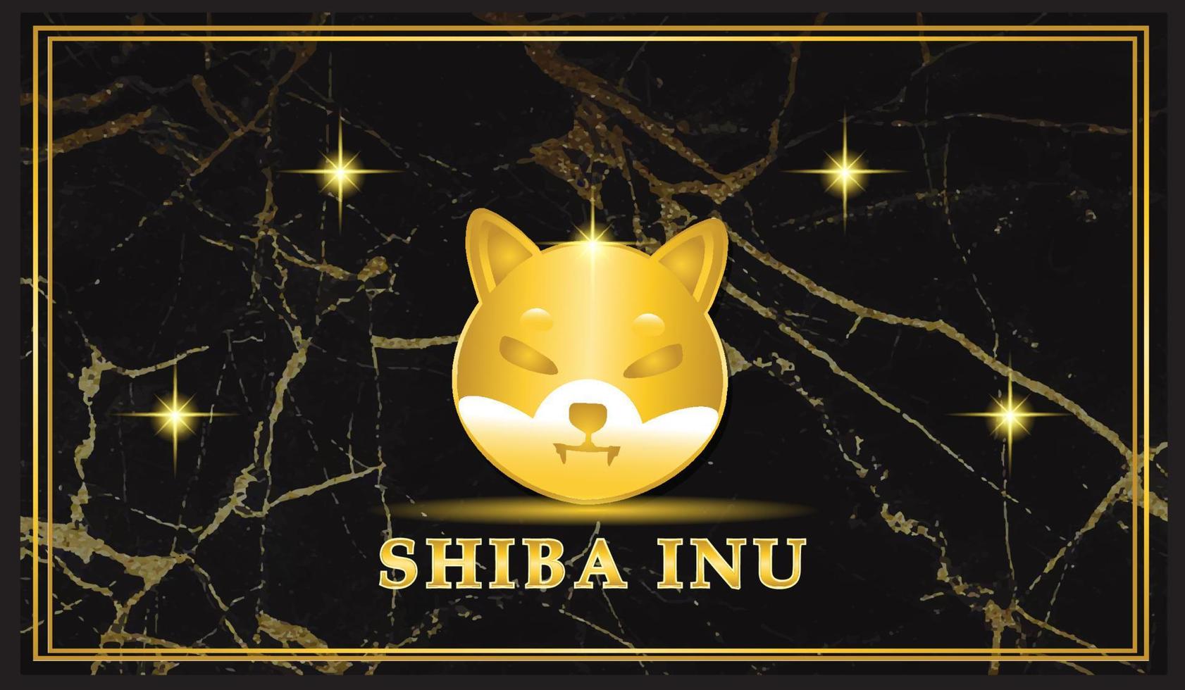 shiba inu cryptocurrency op marmeren achtergrond vector
