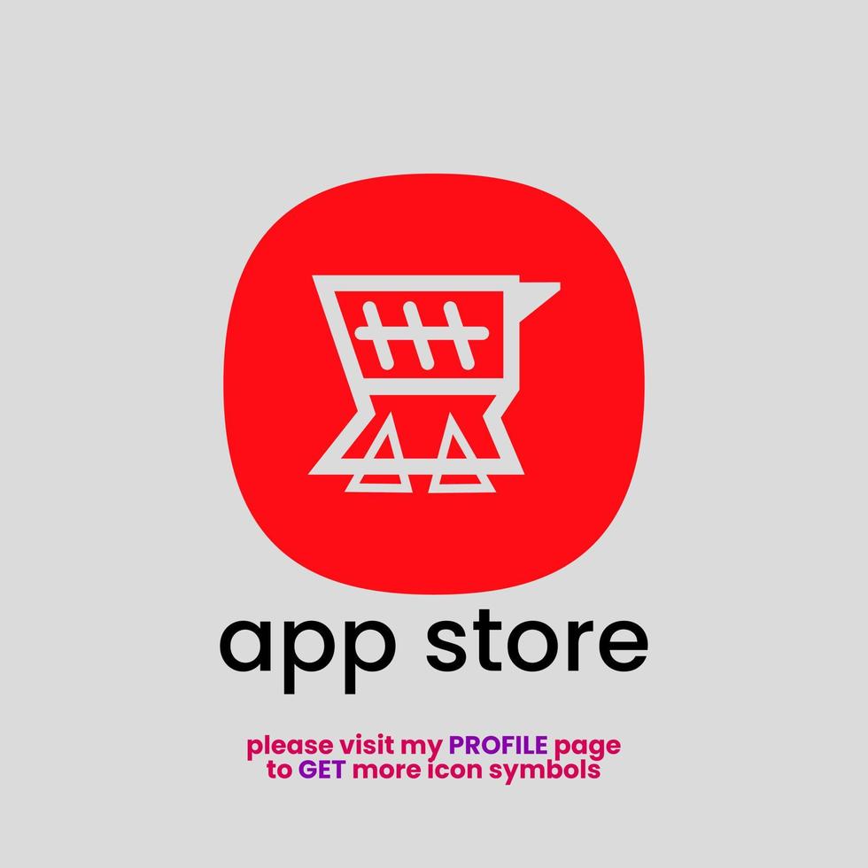 abstract geometrisch winkelwagentje of trolleysymbool voor ios smartphone app-pictogram of bedrijfslogo - versie in crop-stijl vector