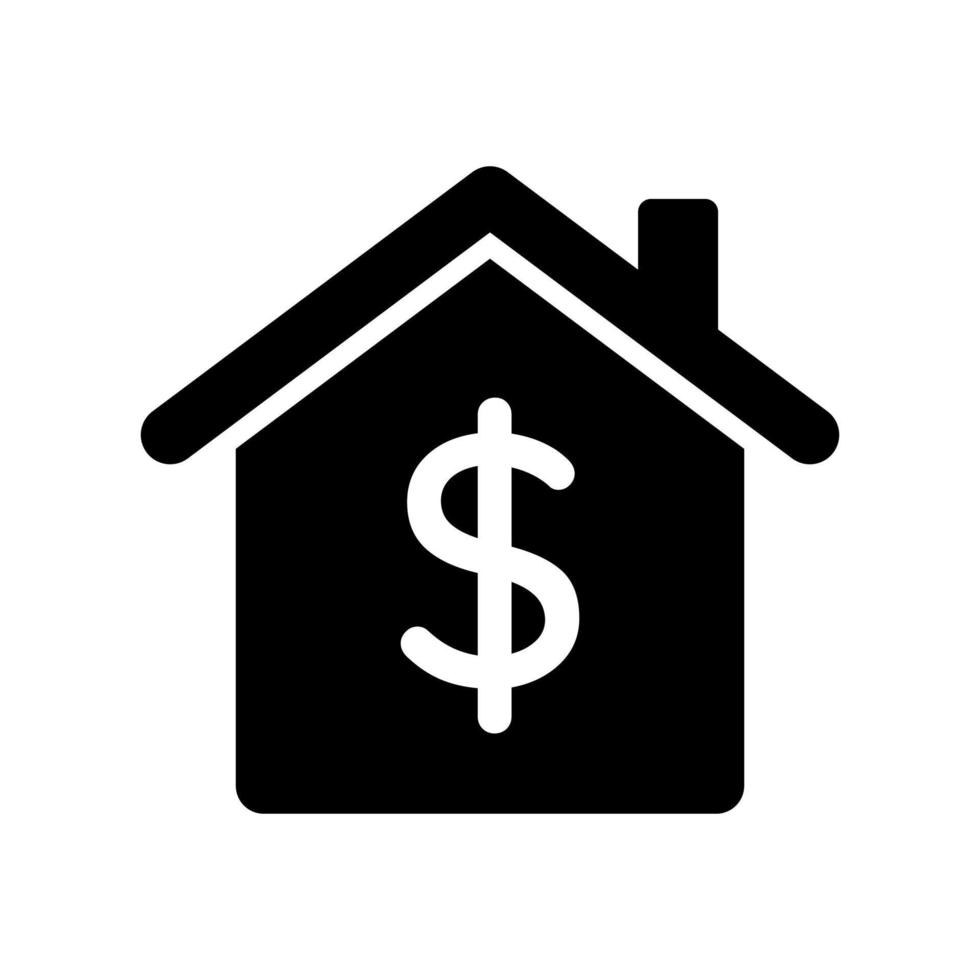 huis geld vector pictogram geïsoleerd op een witte achtergrond