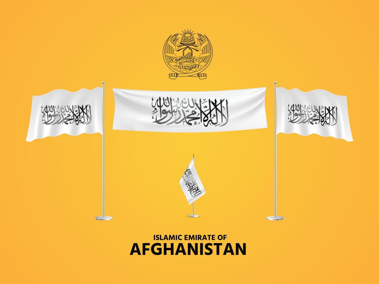 islamitisch emiraat afghanistan vectorelementen. taliban islamitische staat. Afghaanse Taliban-vlag, logo en identiteitsvector. vector