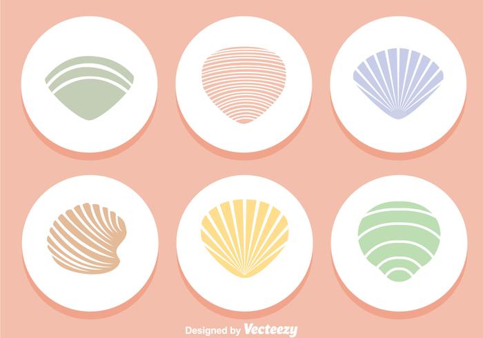 Shells Kleuren Pictogrammen vector