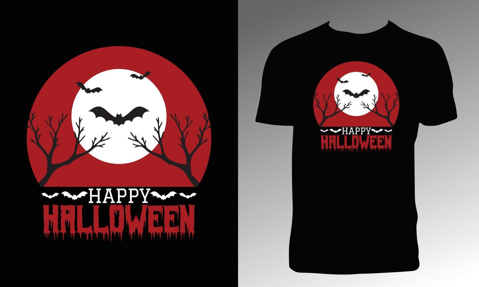 happy halloween t-shirt en kledingontwerp vector