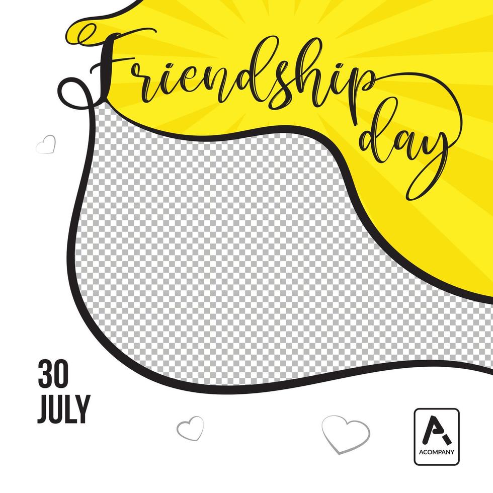 social media postsjabloon voor vriendschapsdag vector