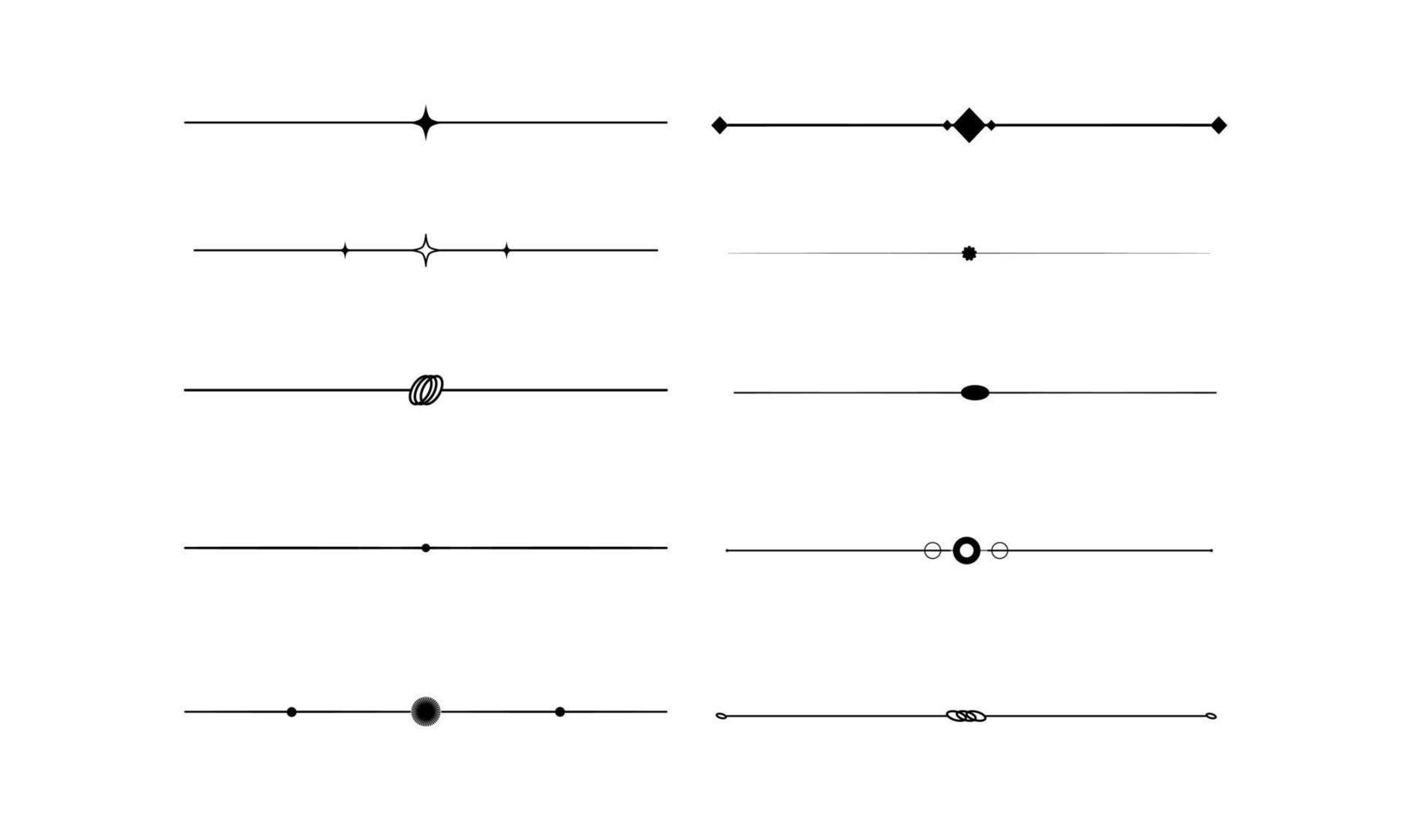 set eenvoudige decoratieve paginaverdelers en ontwerpelementen vector