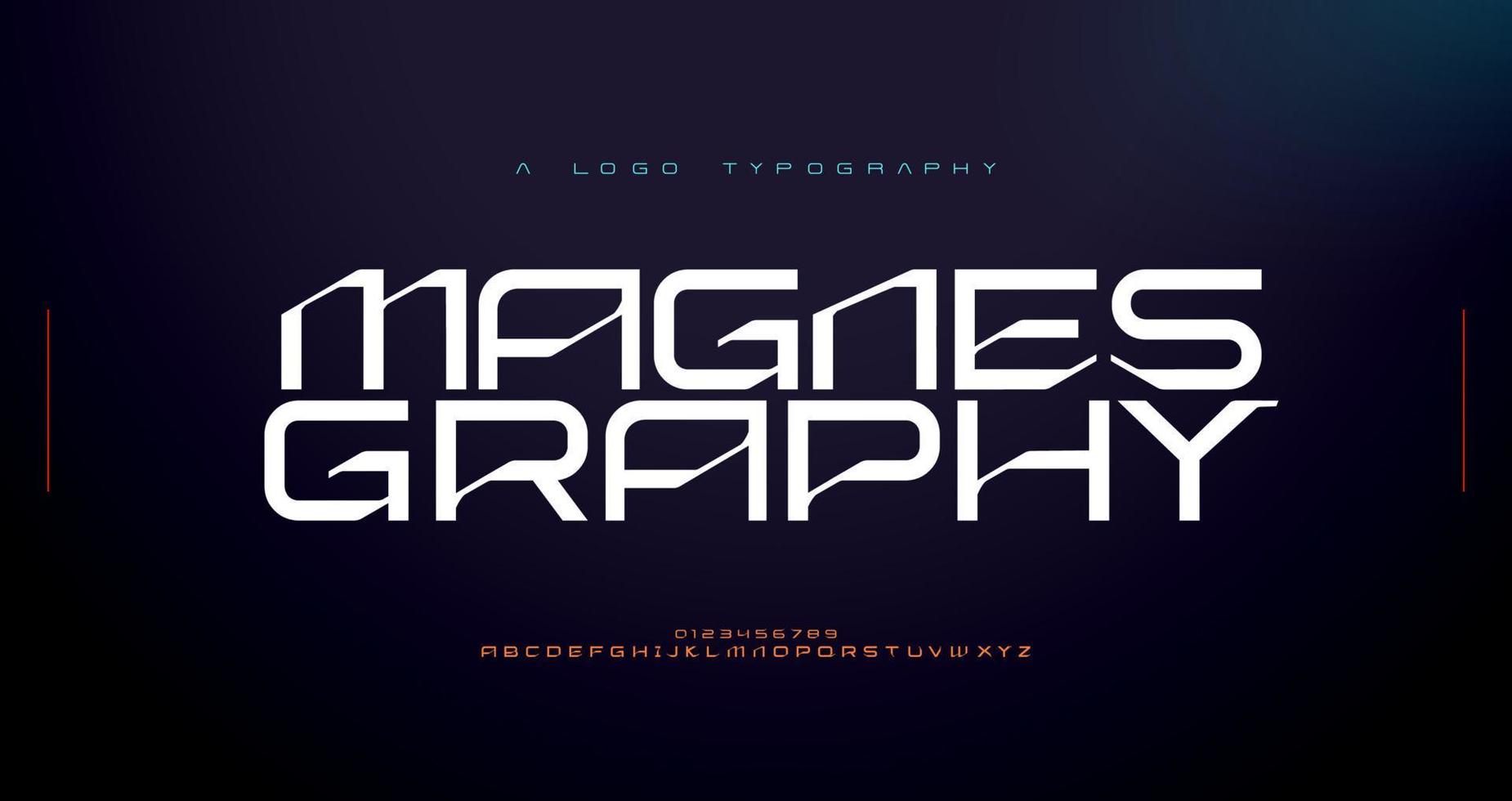 abstracte moderne techno alfabet lettertypen. typografie stedelijke sport, technologie, mode, digitaal, toekomstig creatief logo-lettertype. vector illustratie