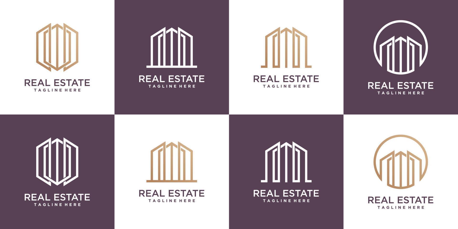 modern appartement logo voor zakelijke premium vector