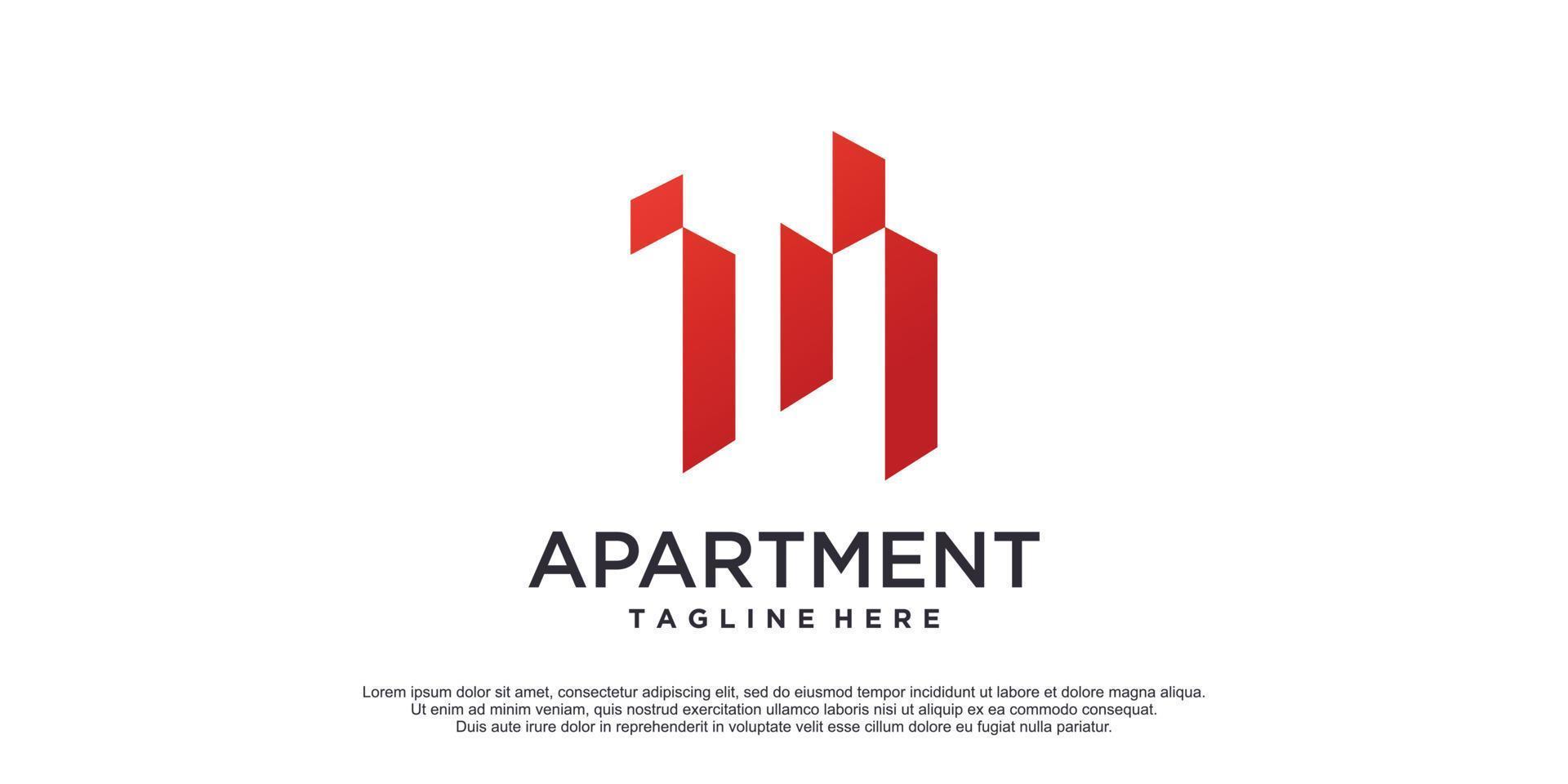 modern appartement logo voor zakelijke premium vector