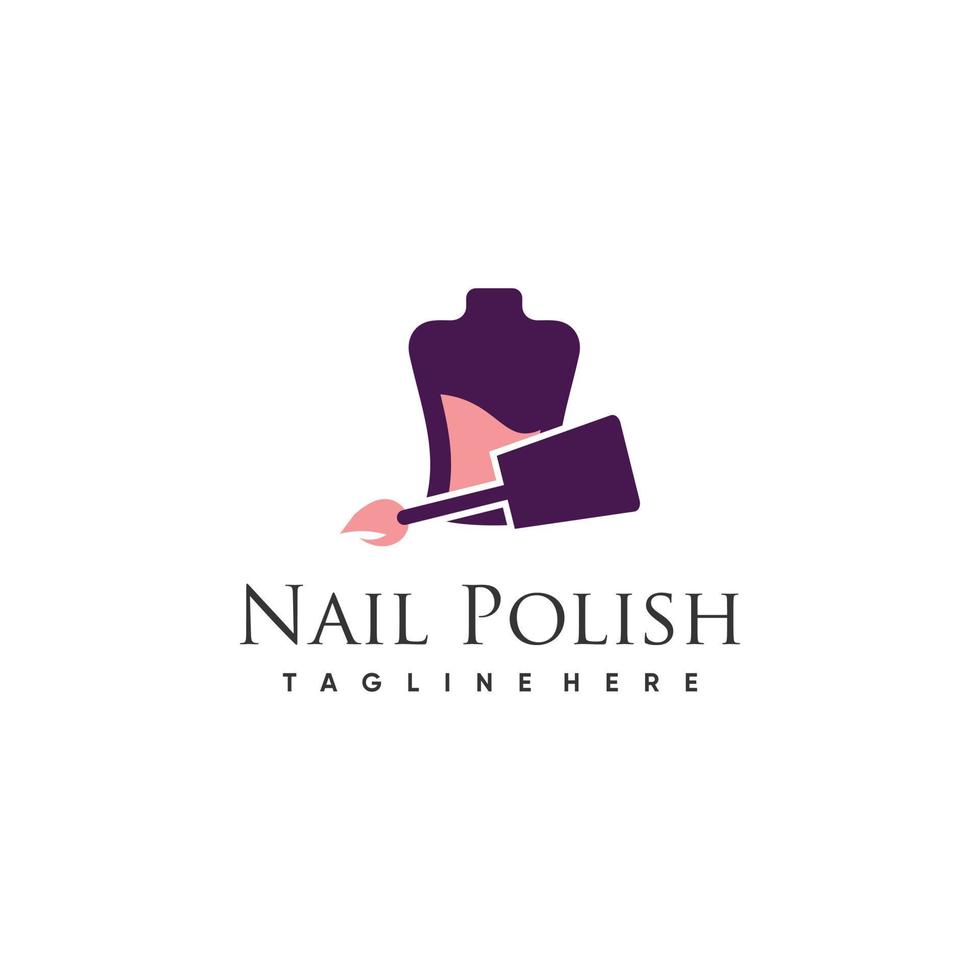 nagel logo ontwerpconcept voor nagel schoonheid vrouw premium vector