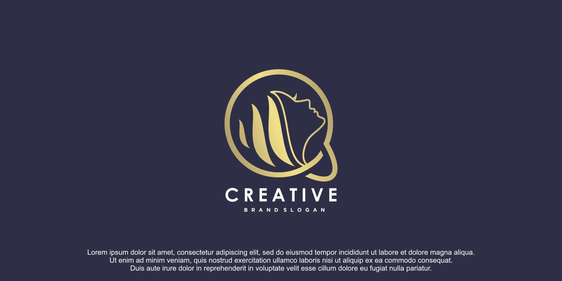 schoonheid logo-ontwerp met letter q concept premium vector