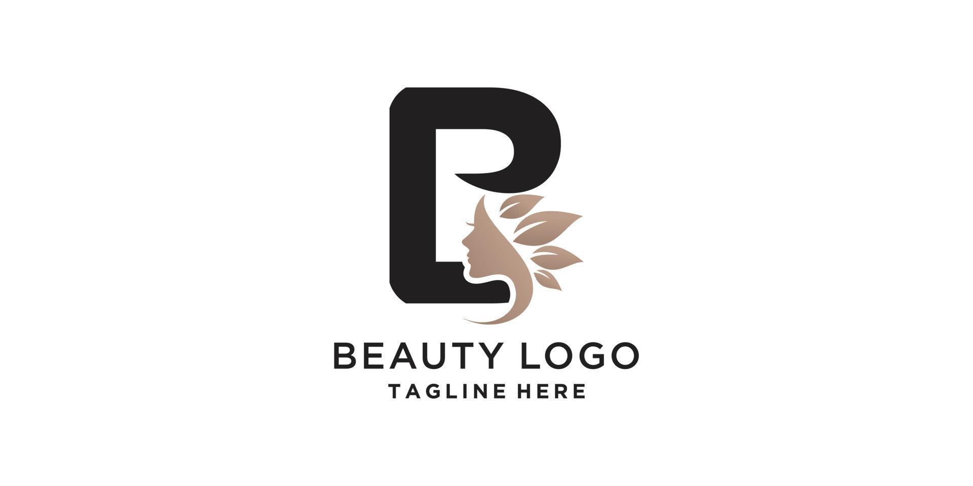 b-logo met modern schoonheidsconcept vector