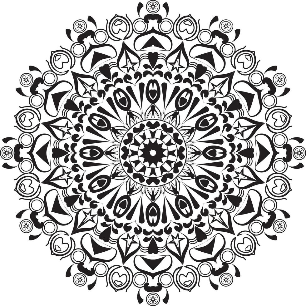 vector abstracte mandala patroon. kunst mandala kleurplaat patronen de tatoeage, decoratief cirkelornament in etnische oosterse stijl