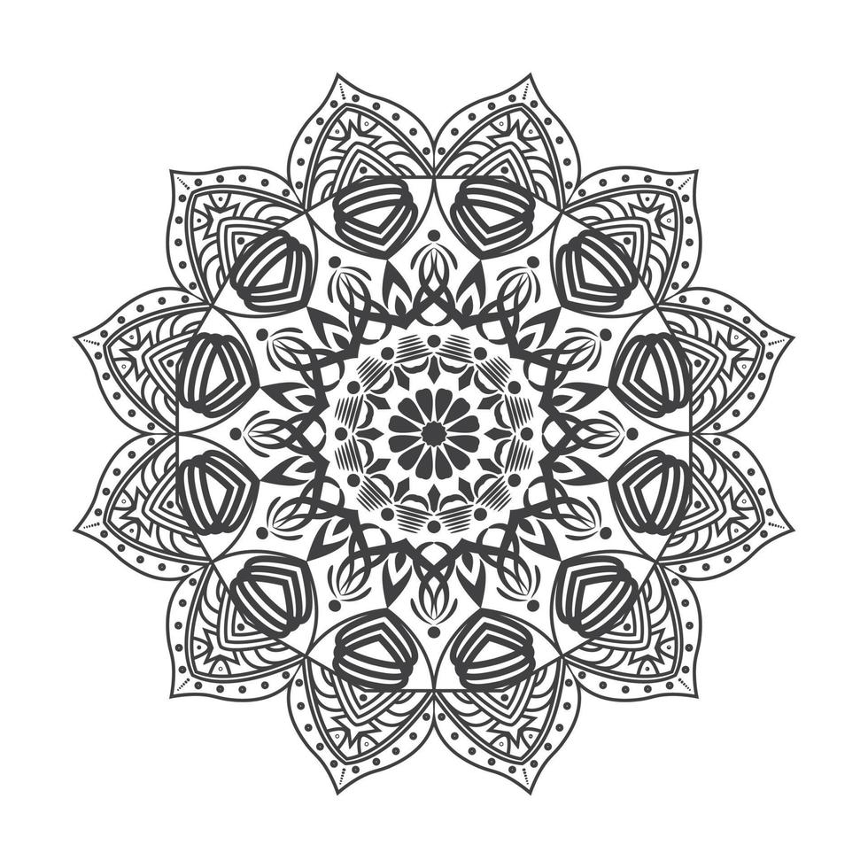 eenvoudig mandala-ontwerp om in te kleuren. vector bloemenmandala. geometrische siermandala's, rond ornamentpatroon, gratis bloemenmandala kleurplaat, mandala-ontspanningspatronen uniek ontwerp