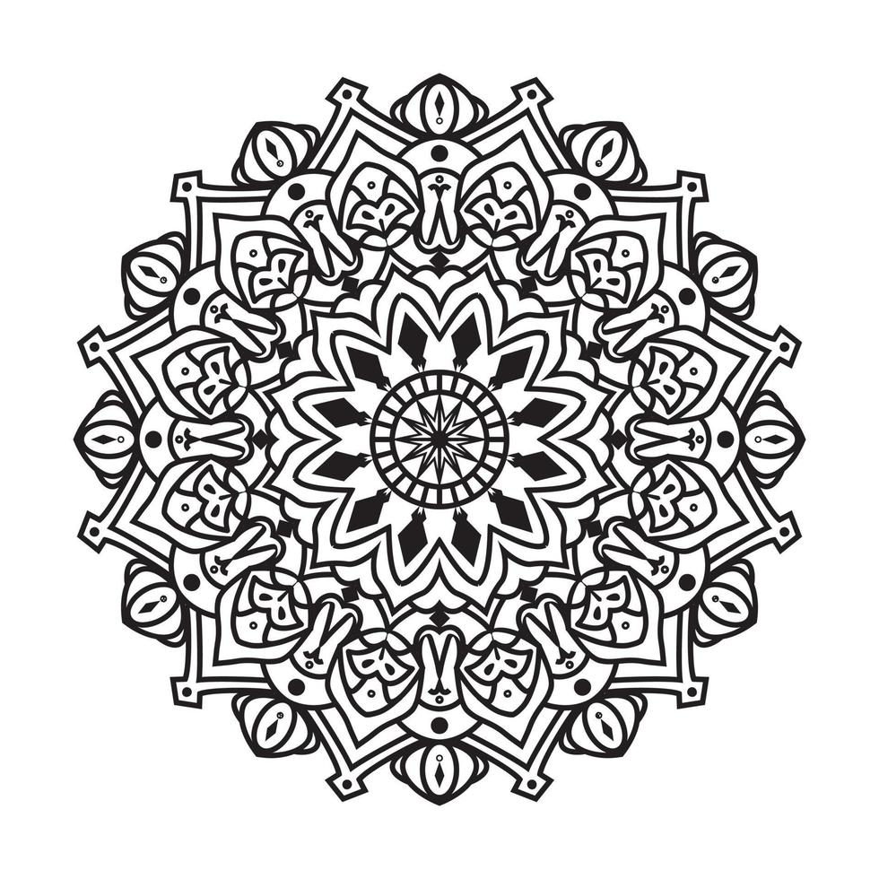 kleur mandala vectorillustratie, ronde ornament patroon, gratis bloemen mandala kleurplaat, circulaire mandala met lotusbloem, mandala ontspanning patronen uniek ontwerp vector