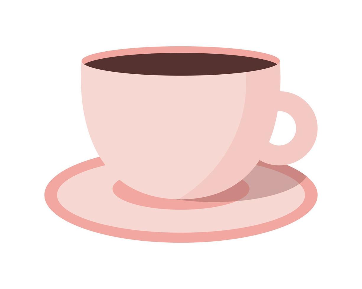 platte vector kopje thee of koffie illustratie. kopje koffie platte vectorillustratie