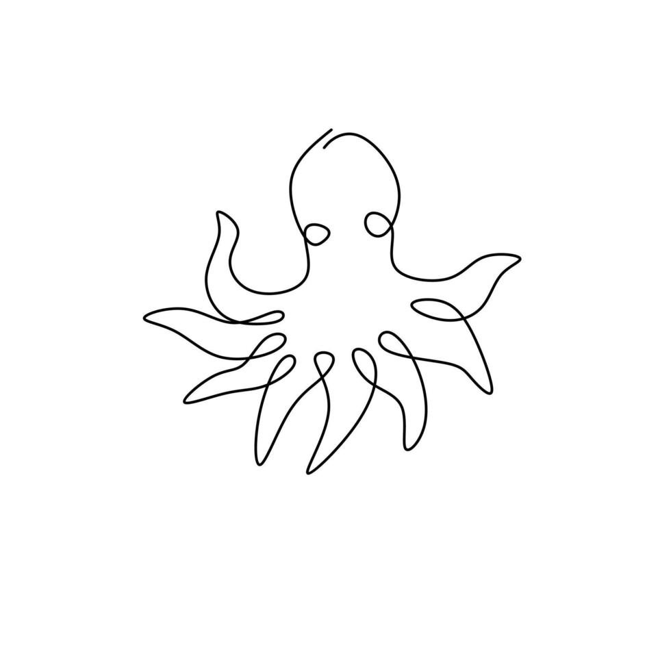 illustratie vectorafbeeldingen van abstracte lijntekeningen ontwerp octopus vector