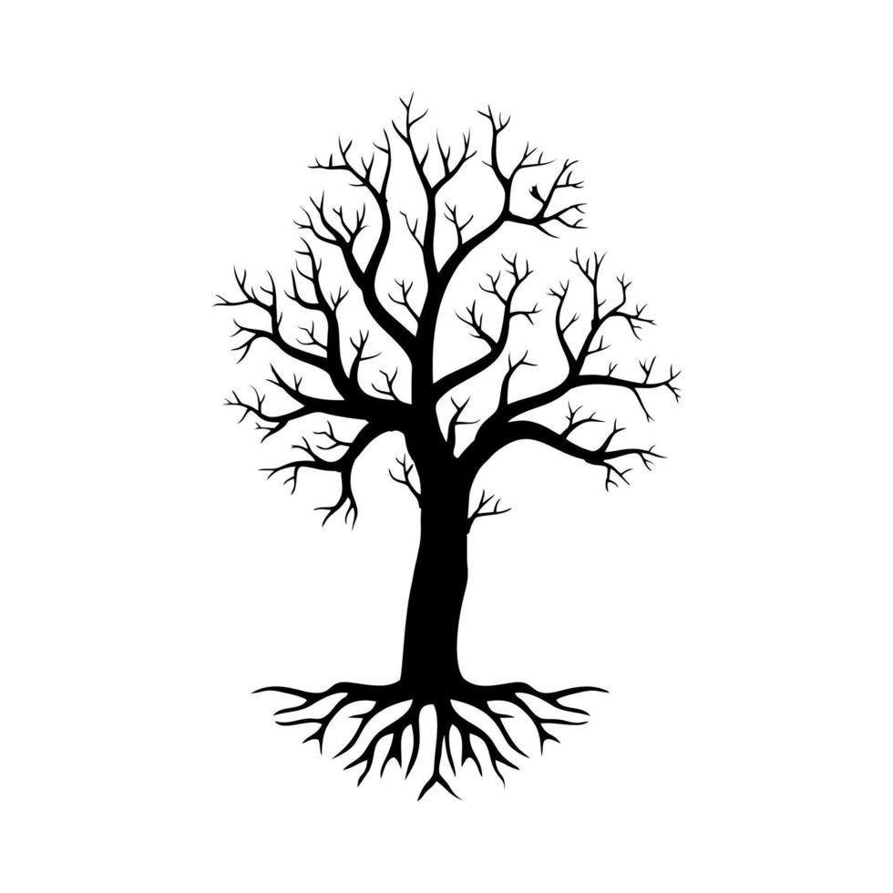 vorm van zwarte naakte boom. vector illustratie