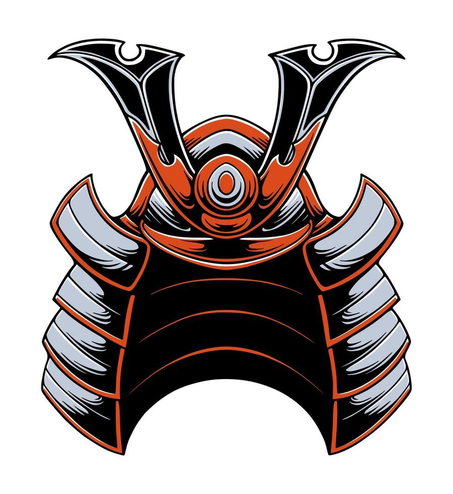 Japanse samoerai helm vectorillustratie vector