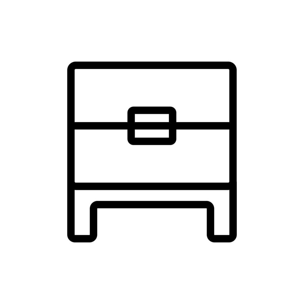 nachtkastje houten meubilair pictogram vector overzicht illustratie