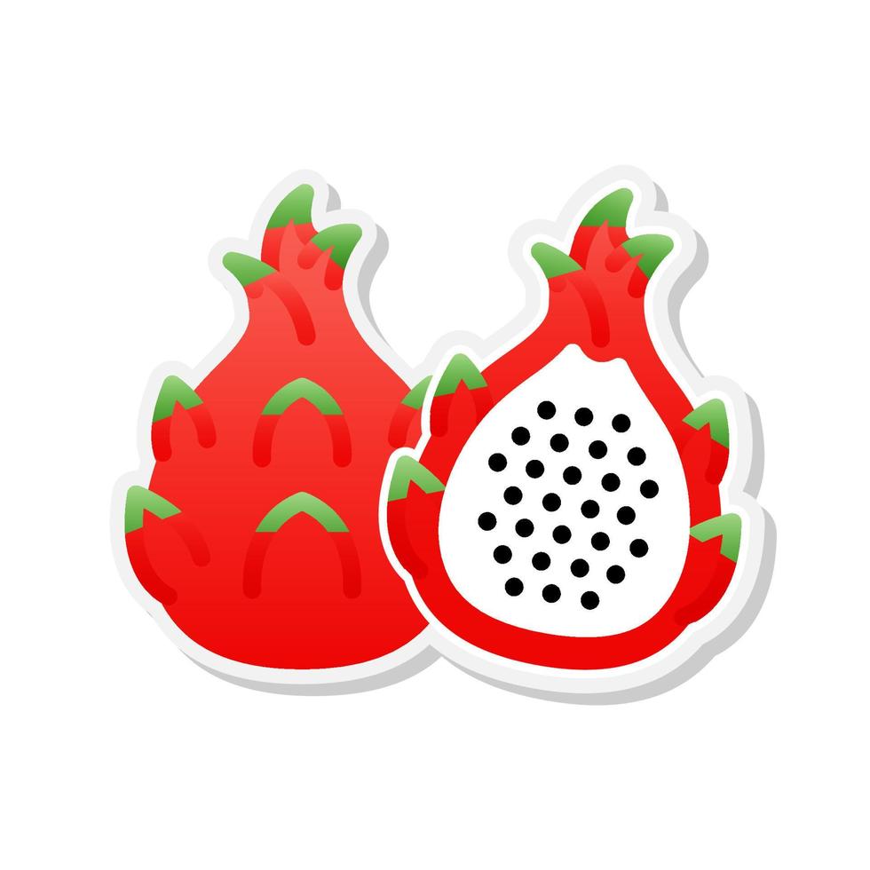 dragon fruit sticker pictogram, vector illustratie.