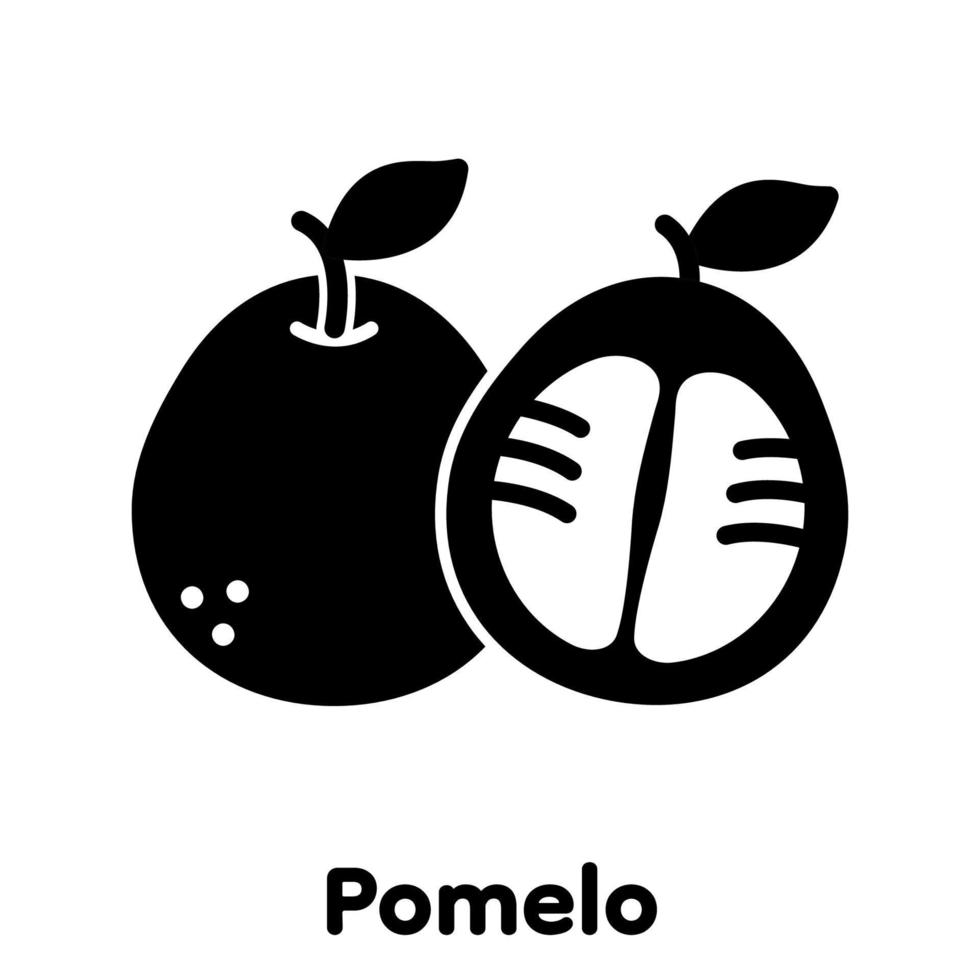 pomelo glyph pictogram, vector illustratie.