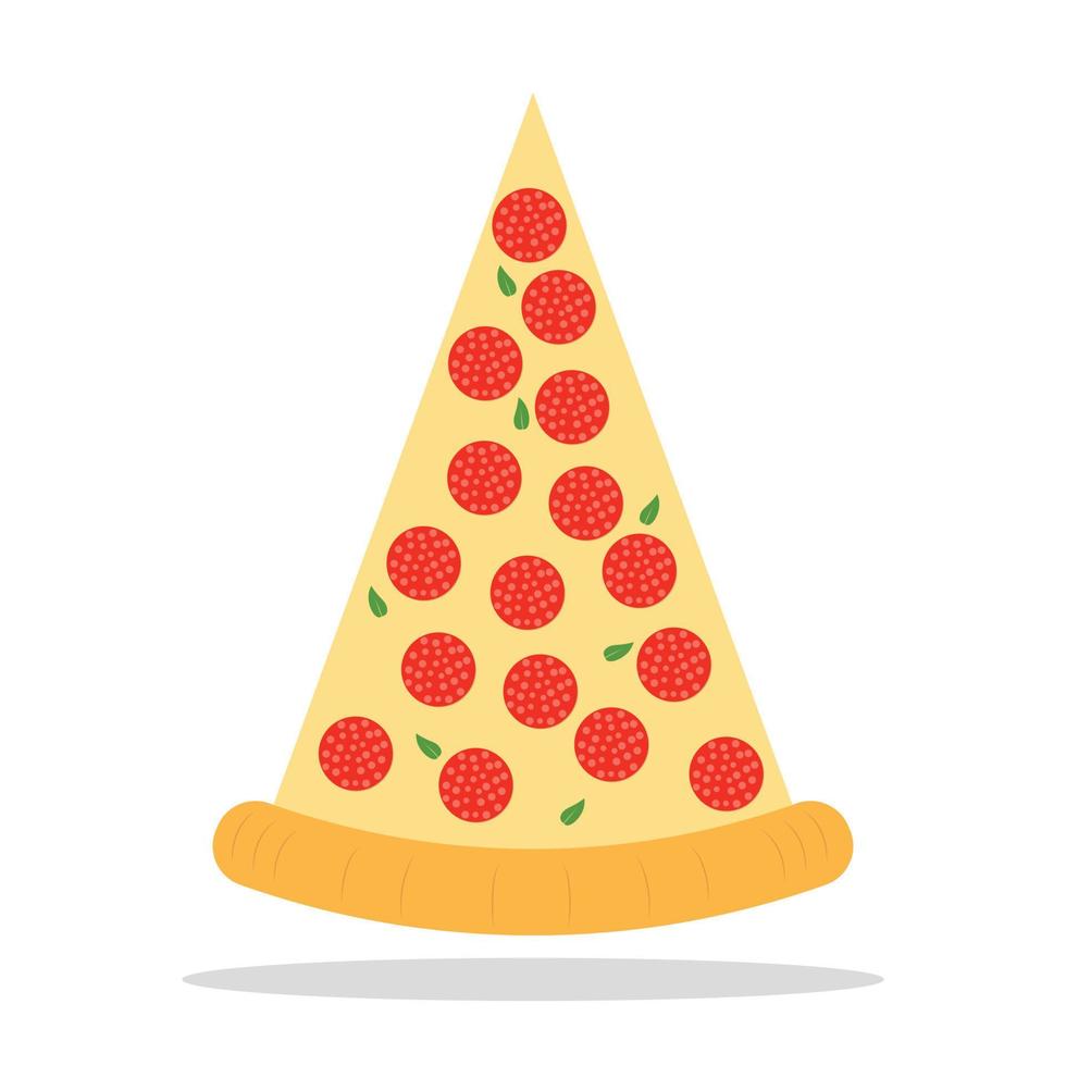 cartoon pizza platte vectorillustratie geïsoleerd op een witte achtergrond. geschikt voor uw voedselposter, sticker en menuontwerp vector