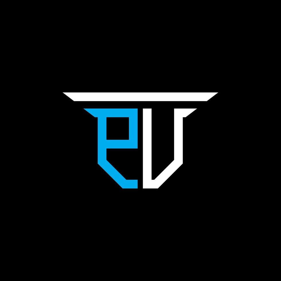 pu letter logo creatief ontwerp met vectorafbeelding vector